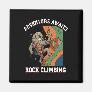 Adventure Awaits Rock Climbing Fun Art Magnet