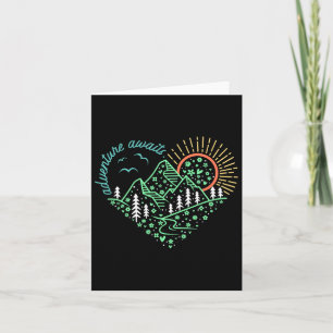 Adventure Awaits Shirt Explore More Nature Hiking  Card