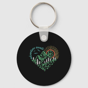 Adventure Awaits Shirt Explore More Nature Hiking  Key Ring