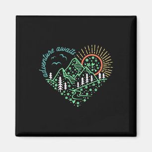 Adventure Awaits Shirt Explore More Nature Hiking Magnet