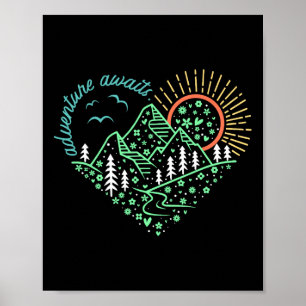 Adventure Awaits Shirt Explore More Nature Hiking Poster