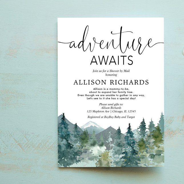 Adventure awaits Shower by mail rustic baby shower Invitation (Creator Uploaded)