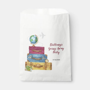 Adventure Awaits Suitcases Farewell Going Away Favour Bag