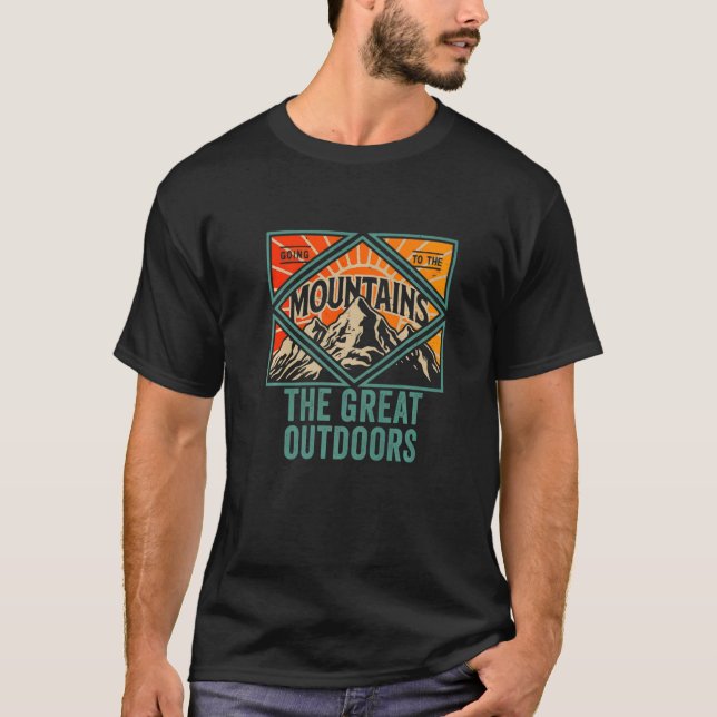 Adventure Awaits The Great Outdoors Nature Hiking  T-Shirt (Front)
