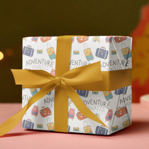 Adventure Awaits Travel Wrapping Paper Sheets
