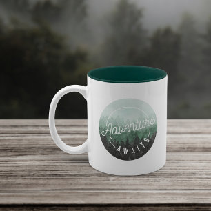 Adventure Awaits Two-Tone Coffee Mug
