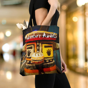 Adventure Awaits Typography Kachina Doll Photo Tote Bag