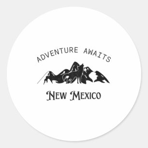 Adventure Awaits Vacation Travel New Mexico  Classic Round Sticker