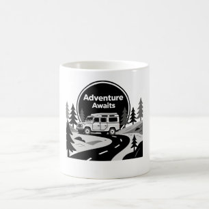 Adventure Awaits Van Life Art Coffee Mug