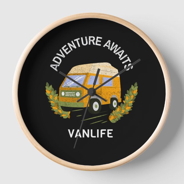 Adventure Awaits  VanLife Clock (Front)