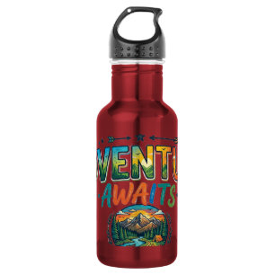 Adventure Awaits Vintage Mountain T-Shirt 532 Ml Water Bottle