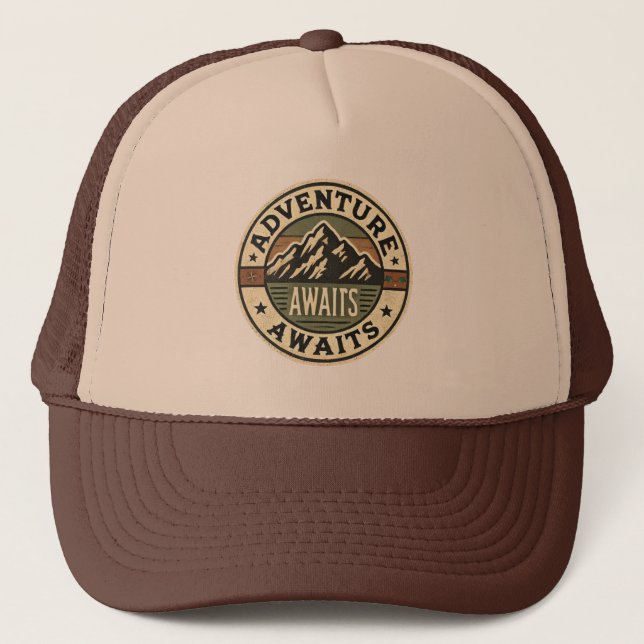 Adventure Awaits - Vintage Outdoors Hat (Front)