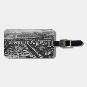 Adventure Awaits Vintage Town Travel Luggage Tag