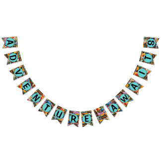 Adventure Awaits Vintage Travel Label Bunting