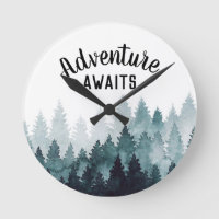 Adventure Awaits Watercolor Rustic Forest