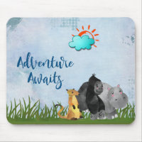 Adventure Awaits Watercolor Safari Jungle Animals