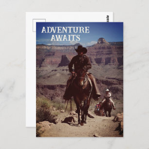 Adventure Awaits Western Outdoor Theme Postcard