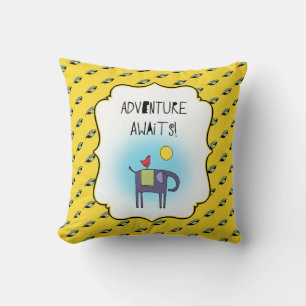 Adventure Awaits Whimsical Cushion