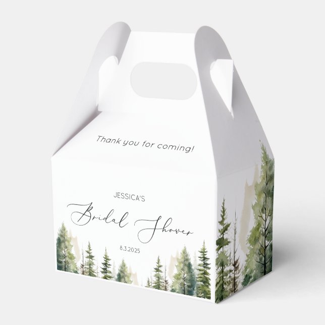 Adventure awaits wild forest bridal shower favour box (Front Side)