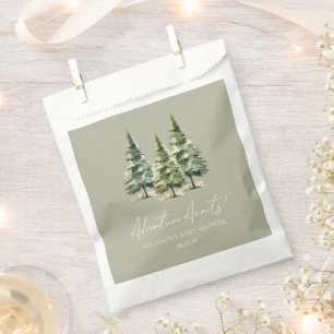Adventure Awaits! Winter Pine Trees Baby Shower Favour Bag