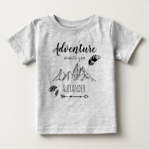 Adventure awaits with customizable name baby T-Shirt