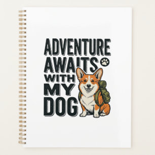 Adventure Awaits With My Dog Vintage Hiking Design Planner