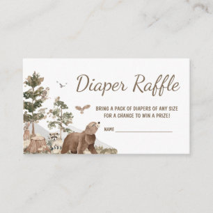 Adventure Awaits Woodland Animals Diaper Raffle Enclosure Card