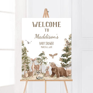 Adventure Awaits Woodland Animals Welcome  Poster