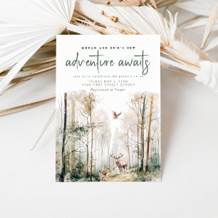 Adventure Awaits Woodland Baby Shower Invitation