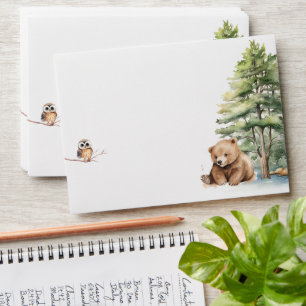 Adventure Awaits Woodland Bear Baby Shower Envelope