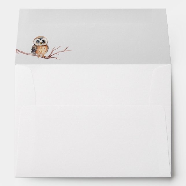 Adventure Awaits Woodland Bear Baby Shower Envelope (Back (Bottom))