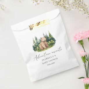 Adventure Awaits Woodland Bear Baby Shower Favour Bag