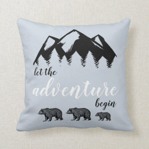 Adventure Awaits Woodland Bear Cushion