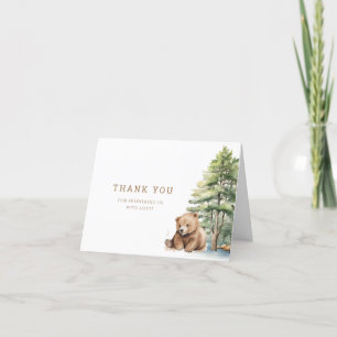 Adventure Awaits Woodland Bear Shipping Thank You Card