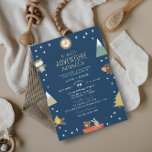 Adventure Awaits Woodland Boy Baby Shower Invitation<br><div class="desc">A new adventure awaits is a modern design including woodland animals and camping elements in chic colours like navy and green.</div>