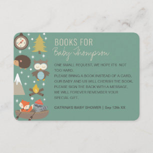 Adventure Awaits Woodland Boy Books Baby Request Enclosure Card