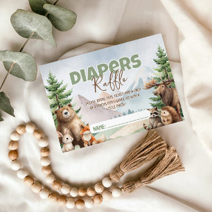 Adventure Awaits Woodland Diaper Raffle Enclosure Card