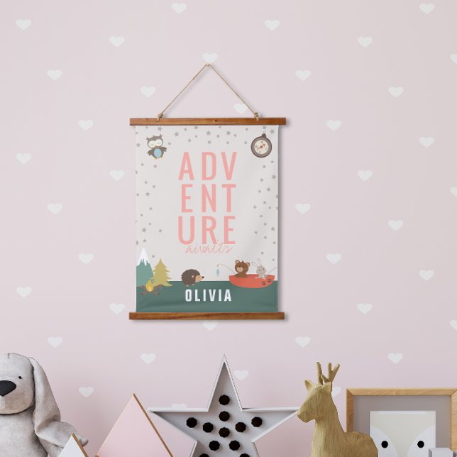 Adventure Awaits Woodland Girl Wall Decor Hanging Tapestry (Creator Uploaded)