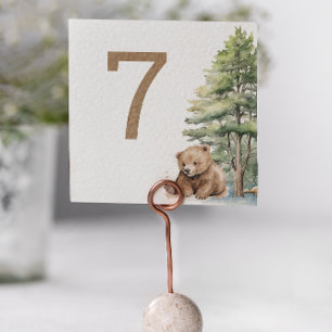 Adventure Awaits Woodland Teddy Bear Table Numbers