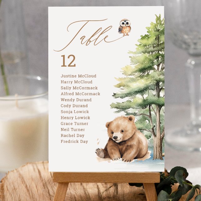 Adventure Awaits Woodland Teddy Bear Table Numbers (Creator Uploaded)
