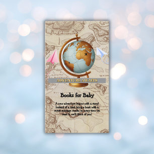 Adventure Awaits World Map Baby Shower Enclosure Card