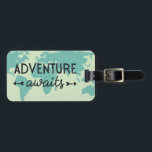 Adventure Awaits World Map Luggage Tag<br><div class="desc">Adventure Awaits World Map</div>