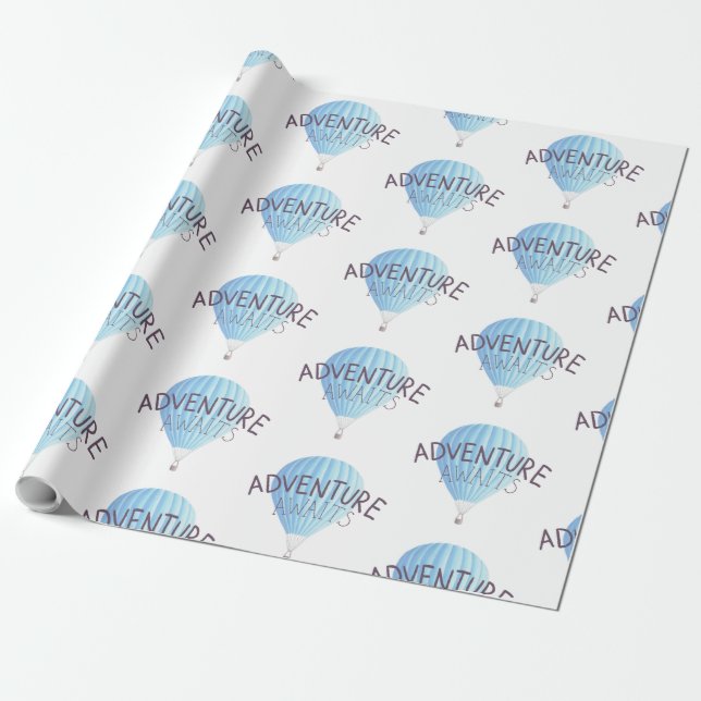 Adventure Awaits Wrapping Paper (Unrolled)