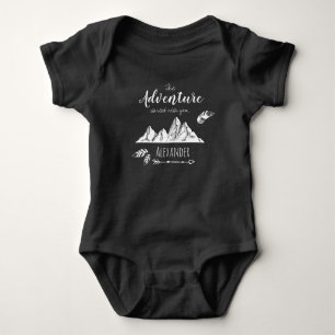 Adventure awaits you customisable name baby bodysuit