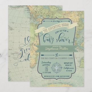 Adventure Baby Boy Shower Invitations
