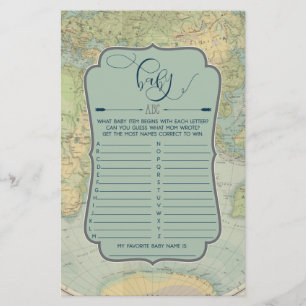 Adventure Baby Shower Game ABC Name Game