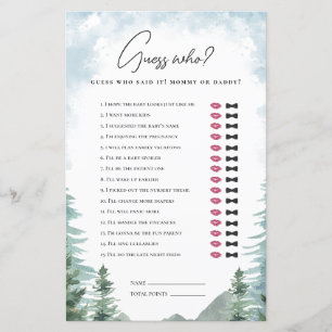 Adventure Baby Shower Guess Mummy or Daddy Game