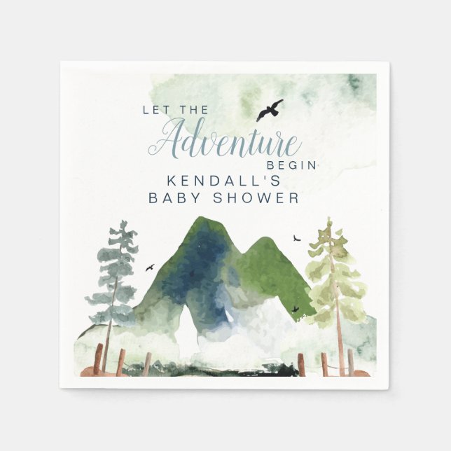 Adventure Baby Shower Napkin (Front)