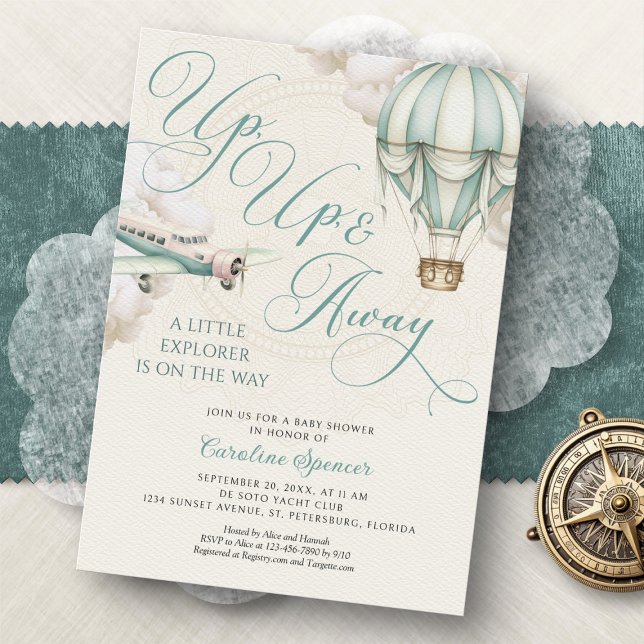 Adventure Balloon Airplane Baby Shower Invitation (Creator Uploaded)