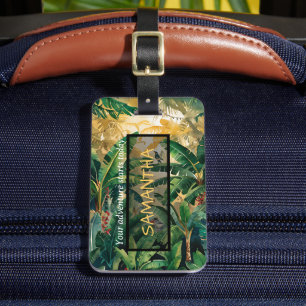 ADVENTURE BANANA JUNGLE CUSTOM NAME luggage tag